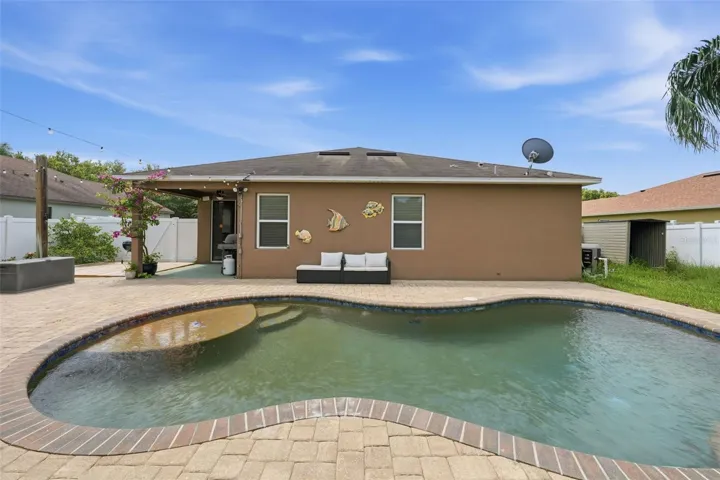Sparkling Saltwater Heated Pool with previous roof