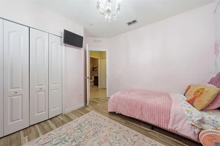 Guest bedroom with large closet