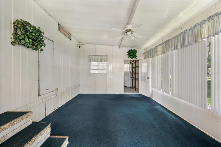 Florida room off driveway entrance