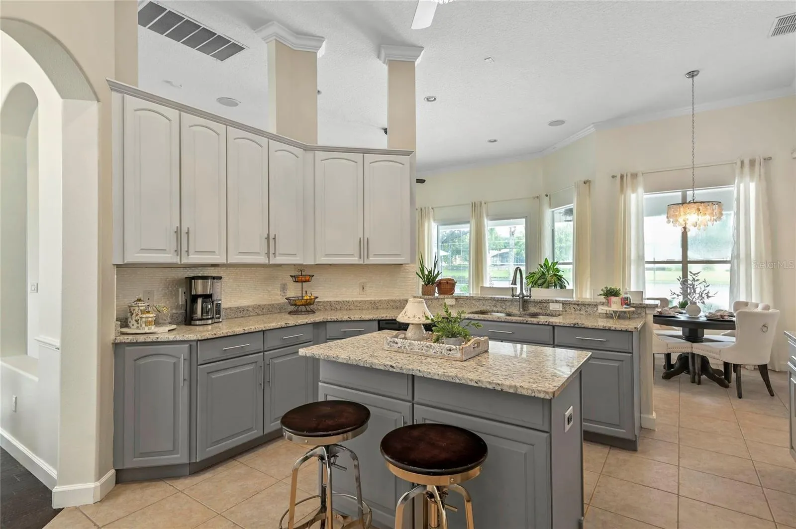 kitchen updated cabinets and oversize island