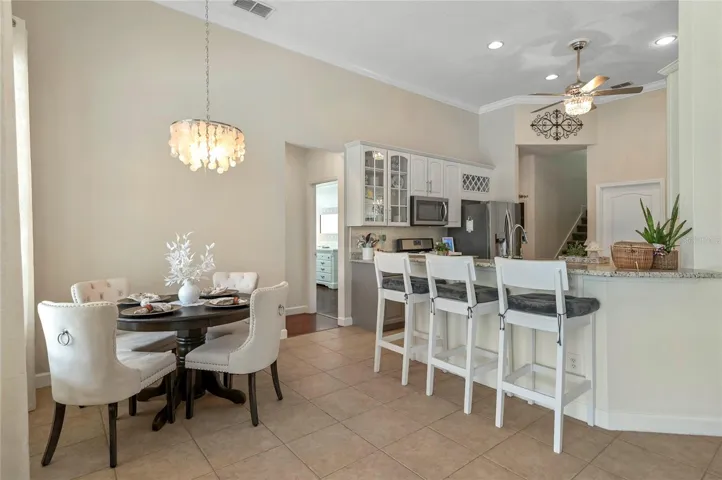 kitchen bar and dinette area