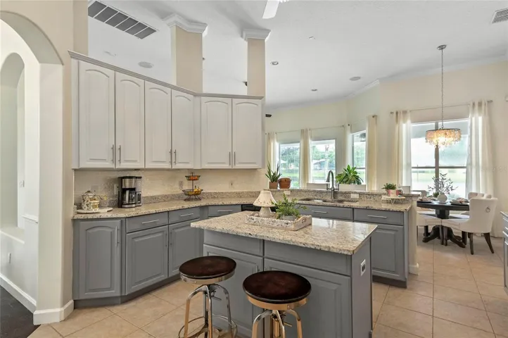 kitchen updated cabinets and oversize island