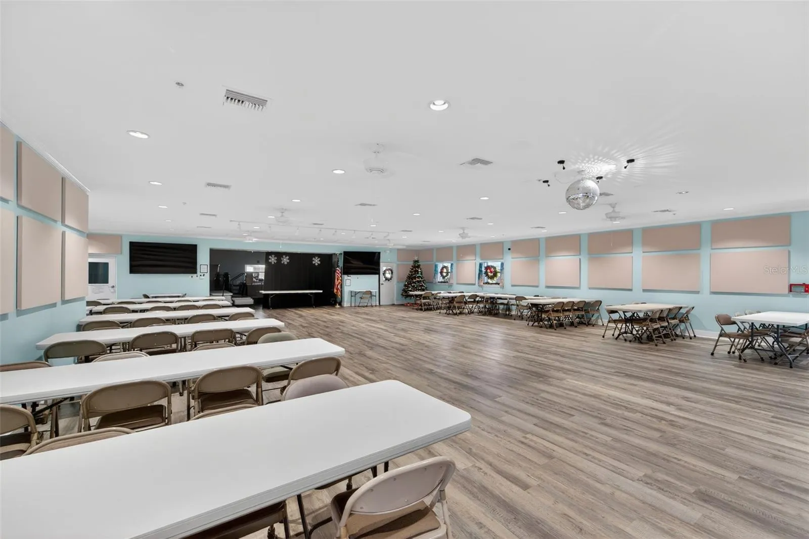 Large community room where numerous social events are held