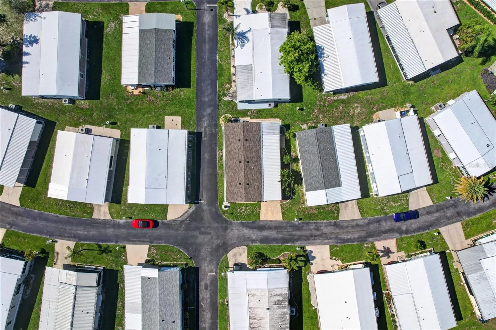 High aerial view of home