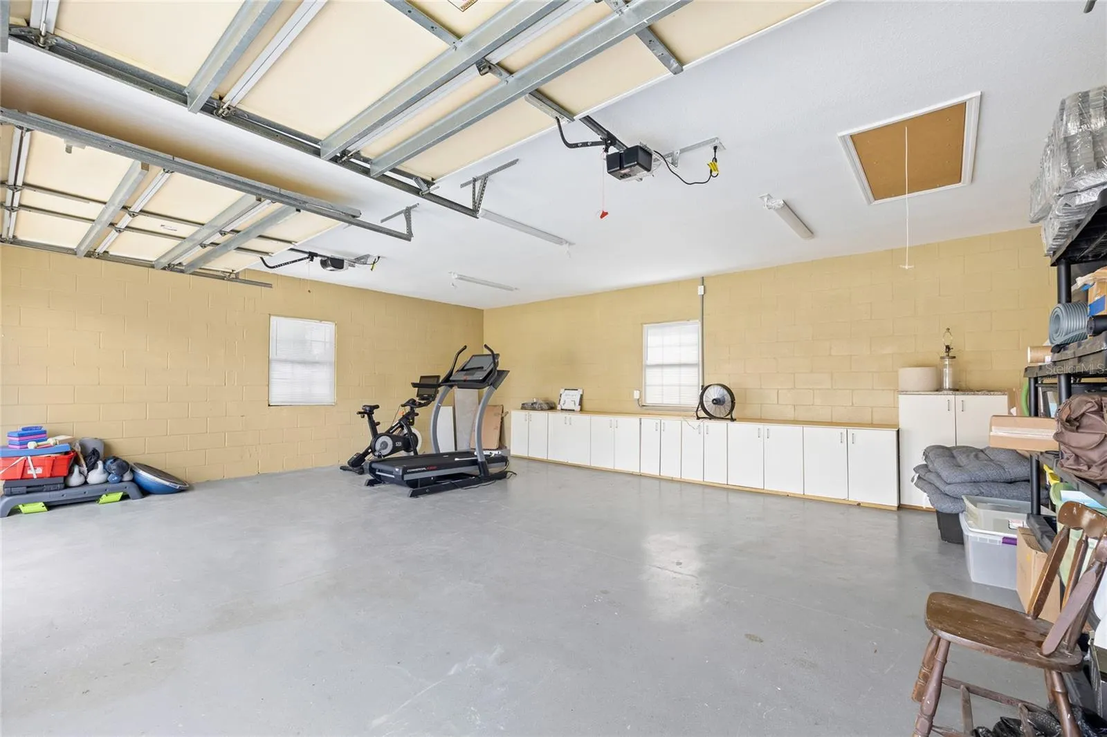 Interior of detached garage