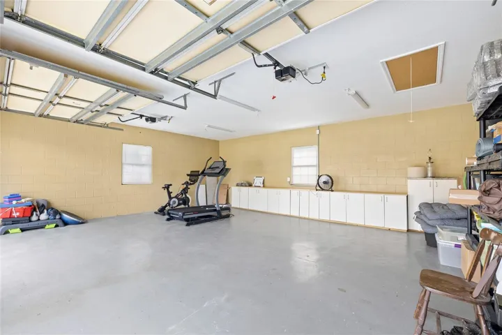 Interior of detached garage