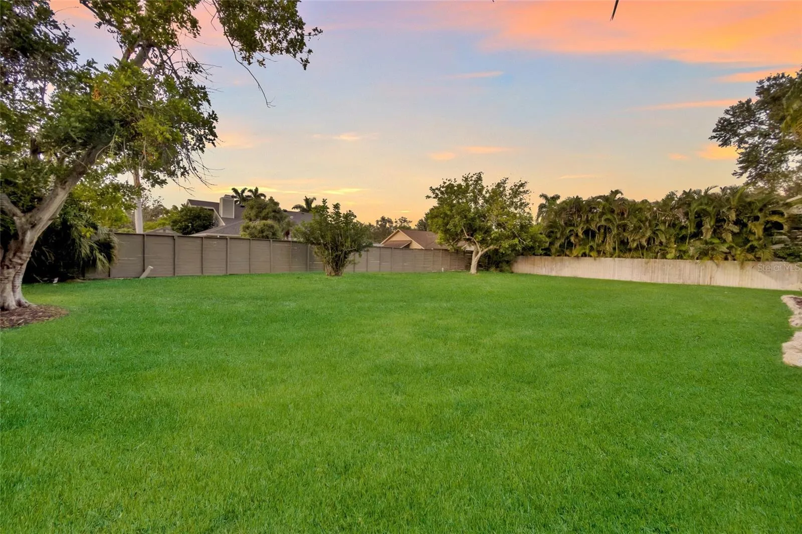 Oversized Backyard at night