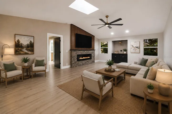 Living Room with New Fireplace