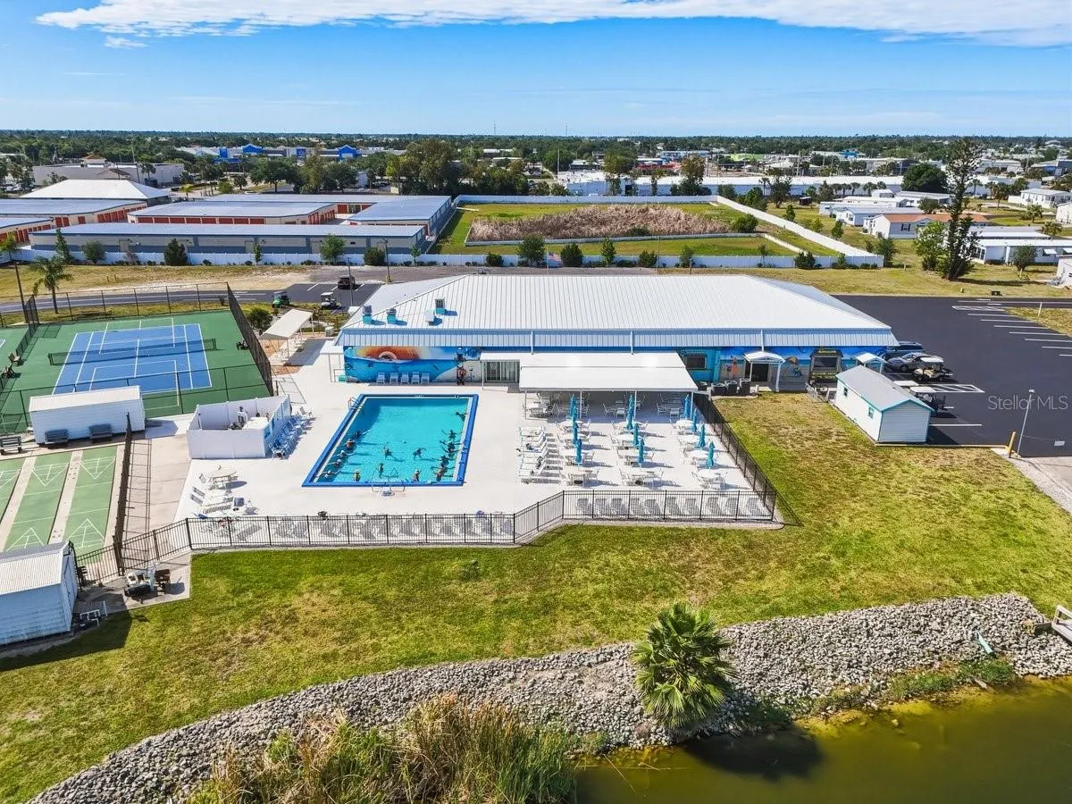 Pool and tennis courts