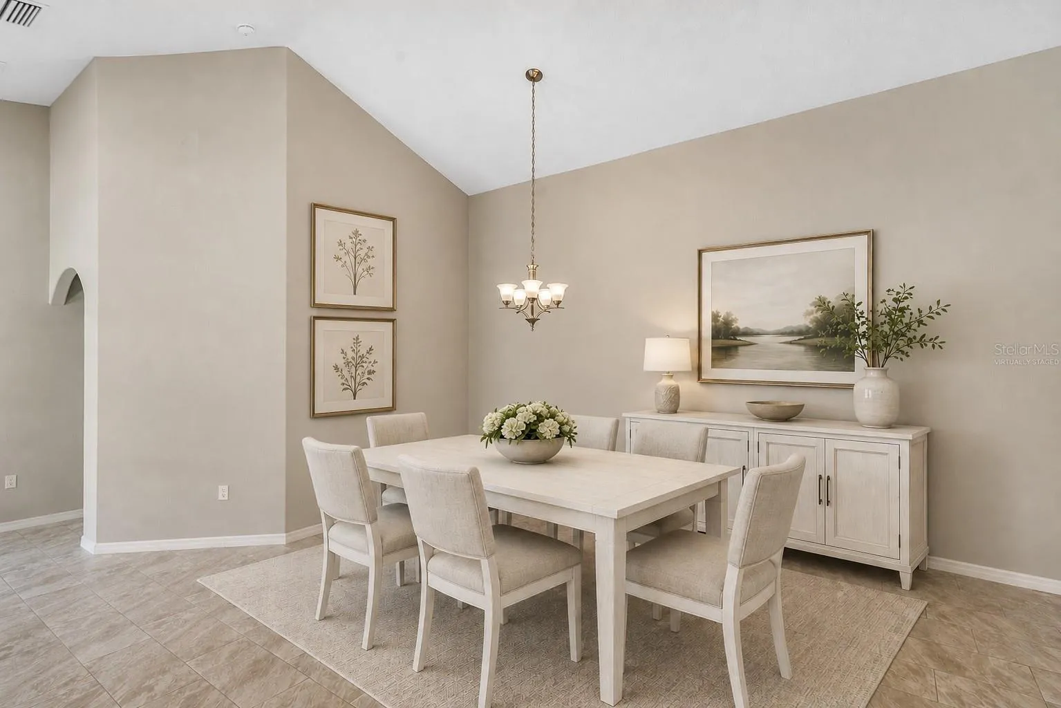 Dining Area virtually staged