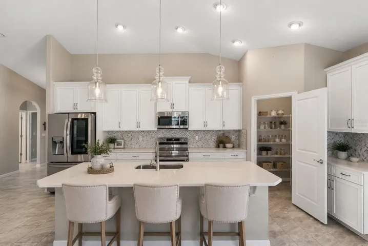 Virtually staged kitchen area