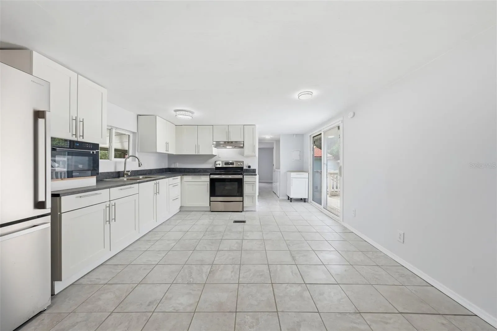 large dining space in the kitchen