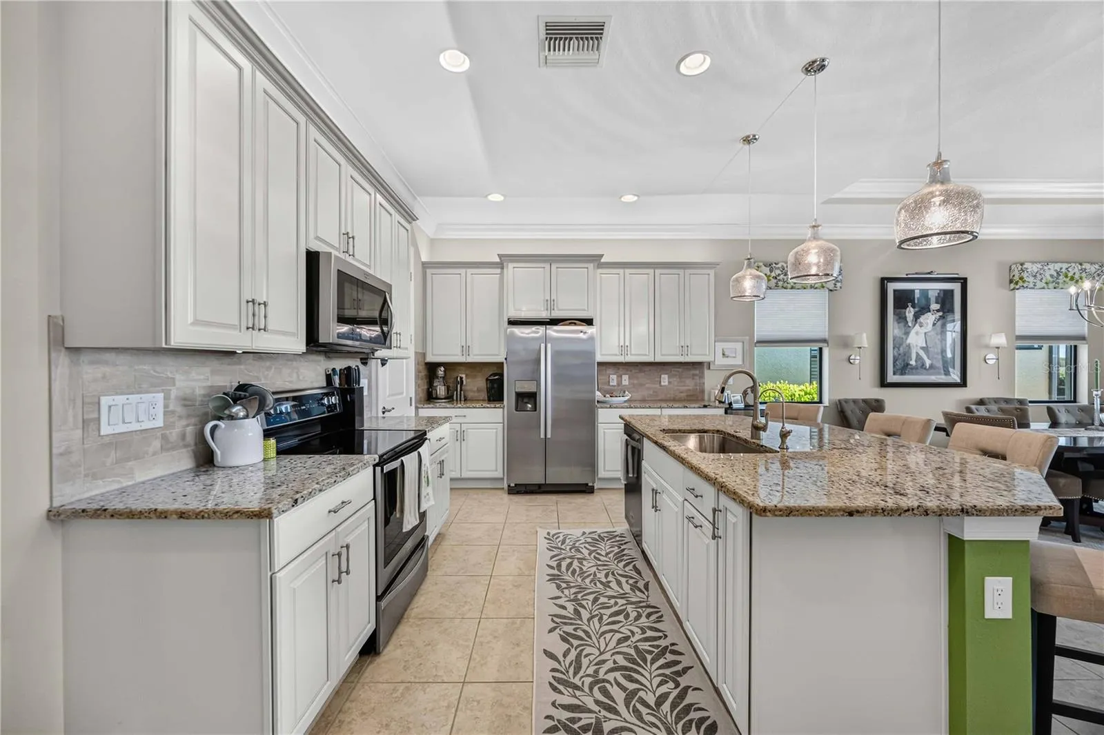 light cabinets and granite,