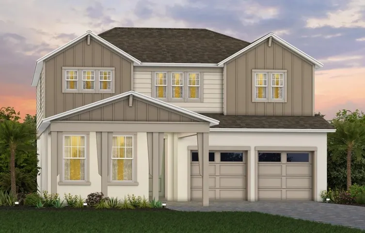 Exterior Design. Artistic rendering for this new construction home. Pictures are for illustrative purposes only. Elevations, colors and options may vary.