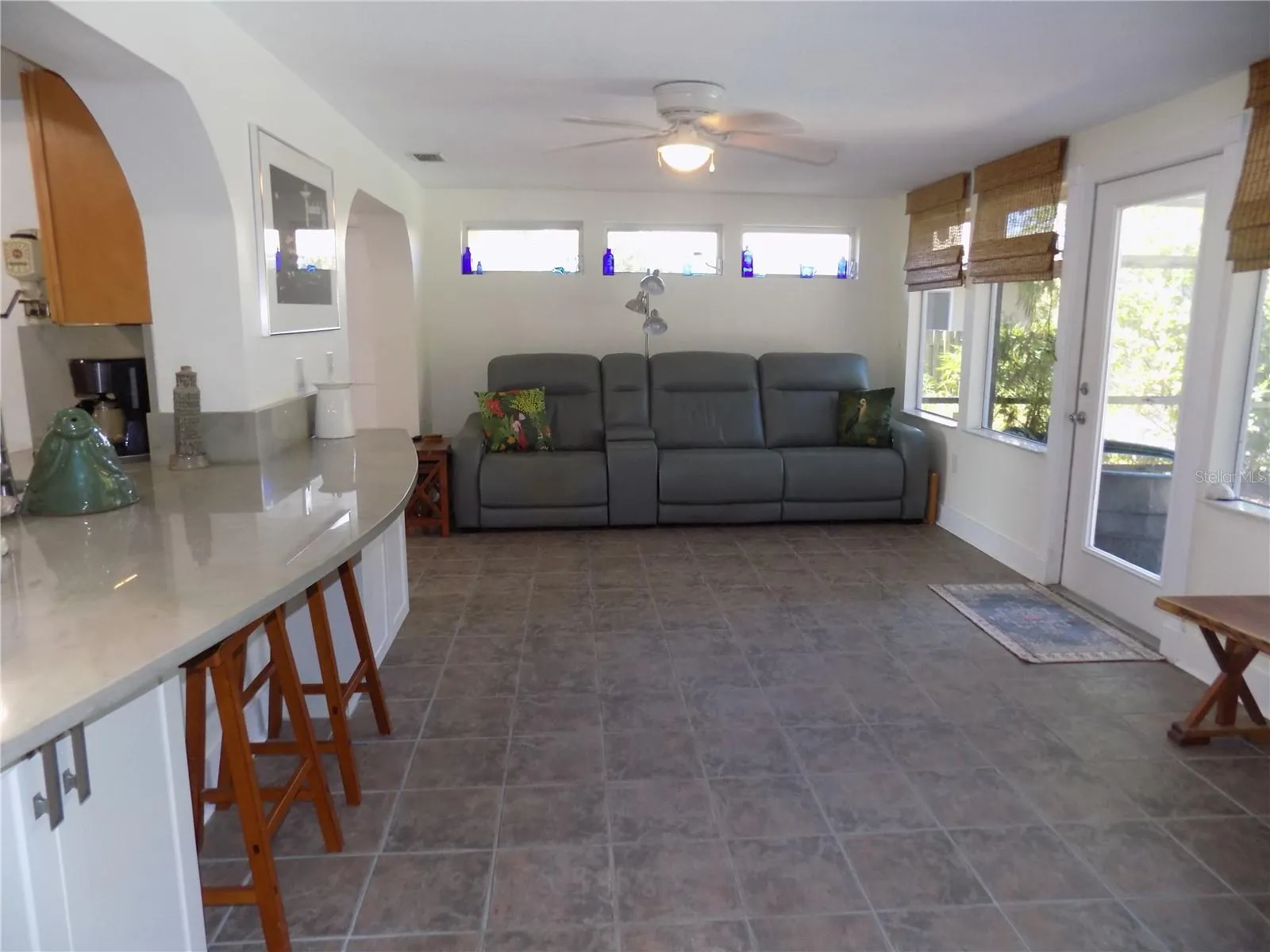 Rear Family room with pass through from kitchen