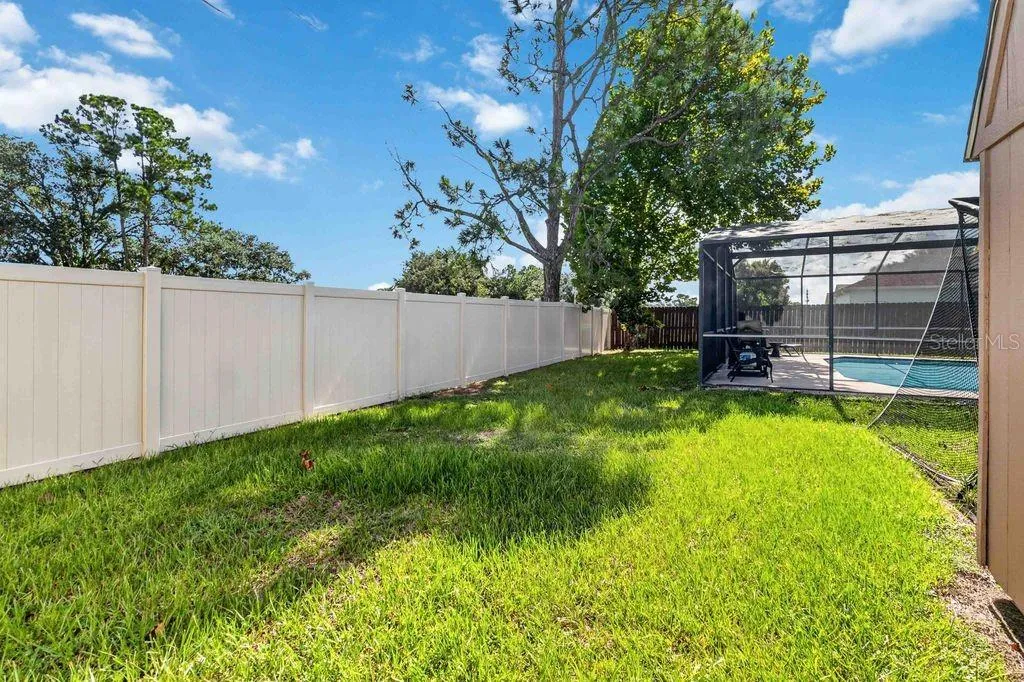 fenced in backyard