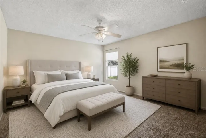 Virtually staged - primary bedroom