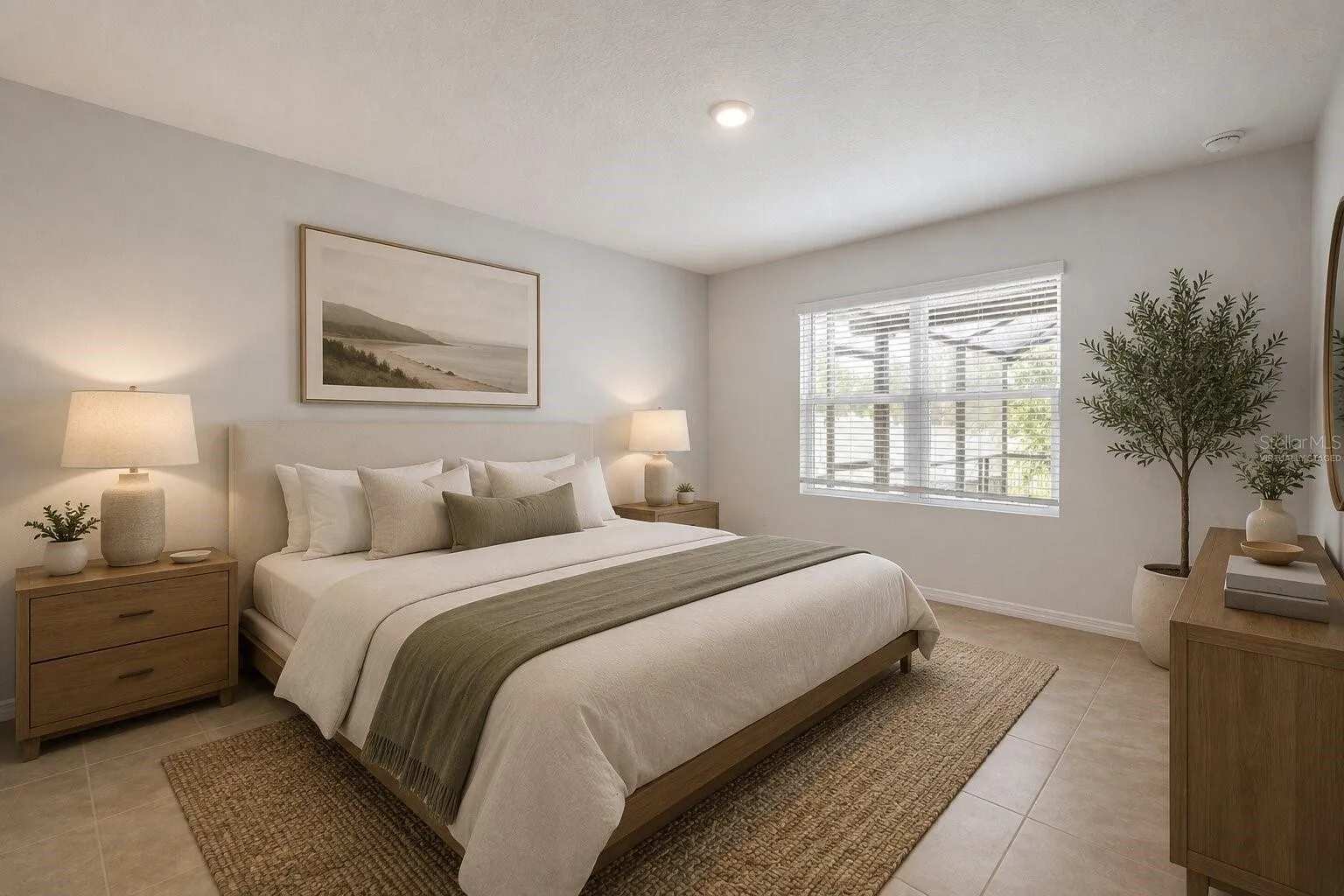 Virtually staged Primary Bedroom