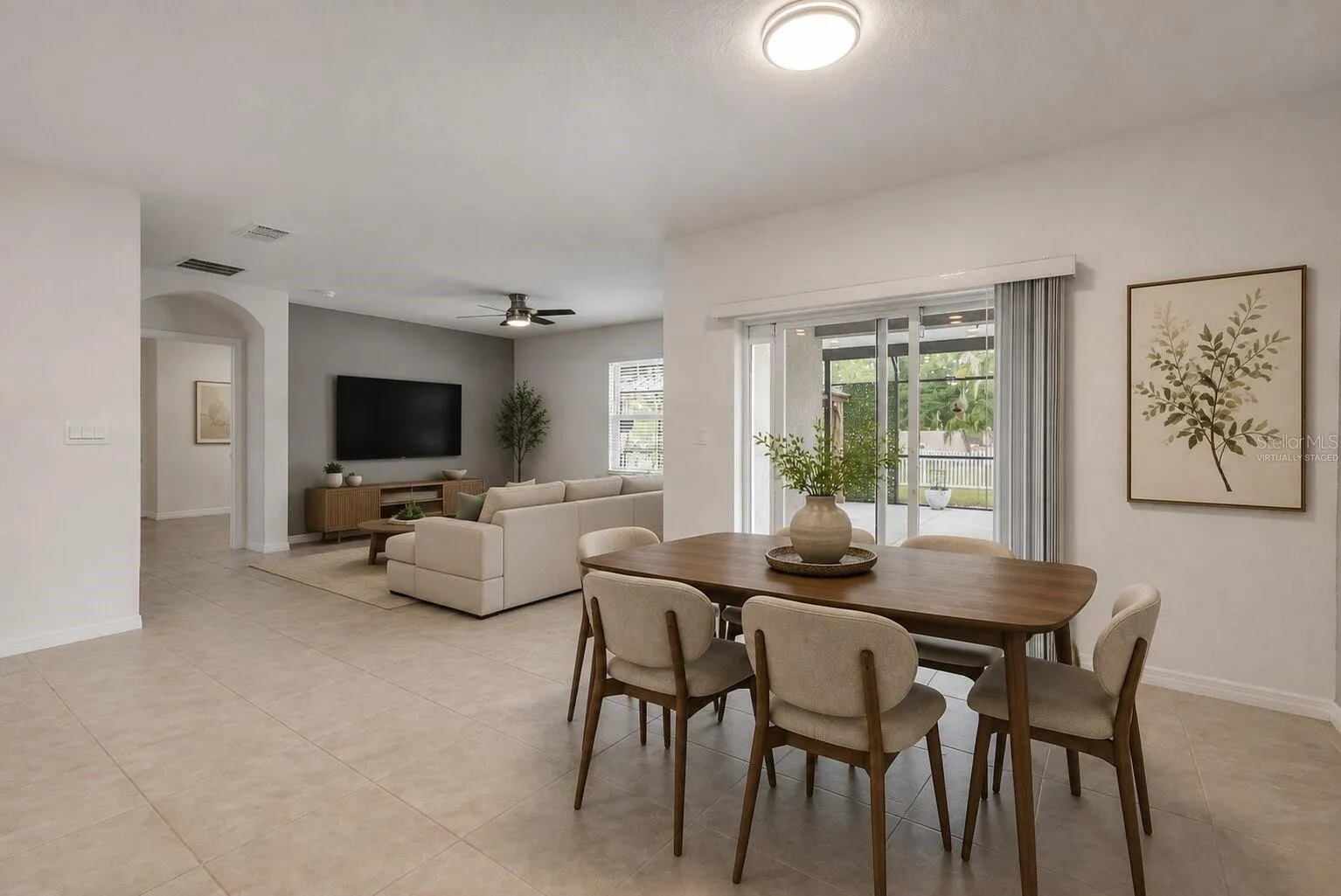 Virtually staged Dining area