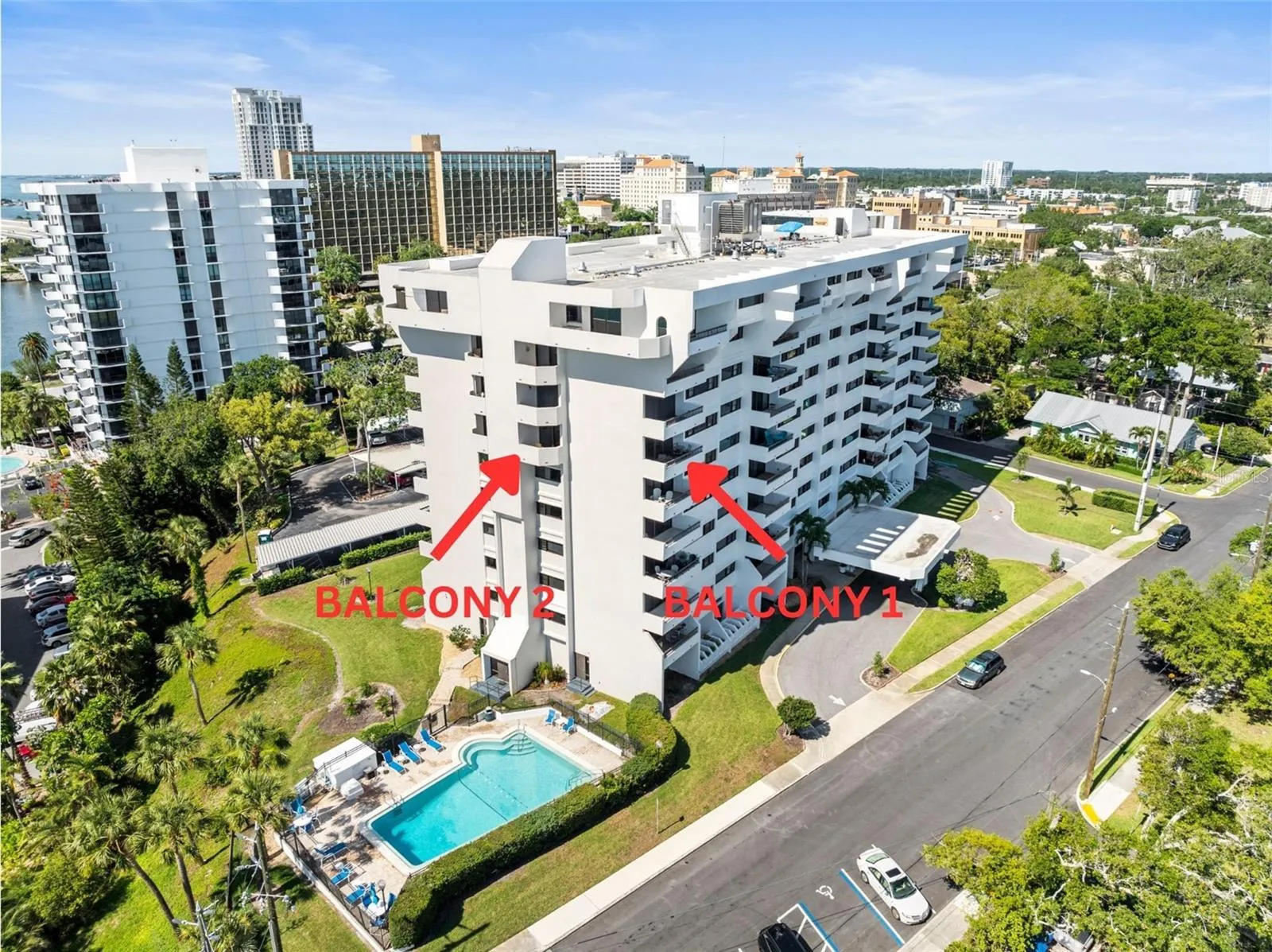 2 balconies