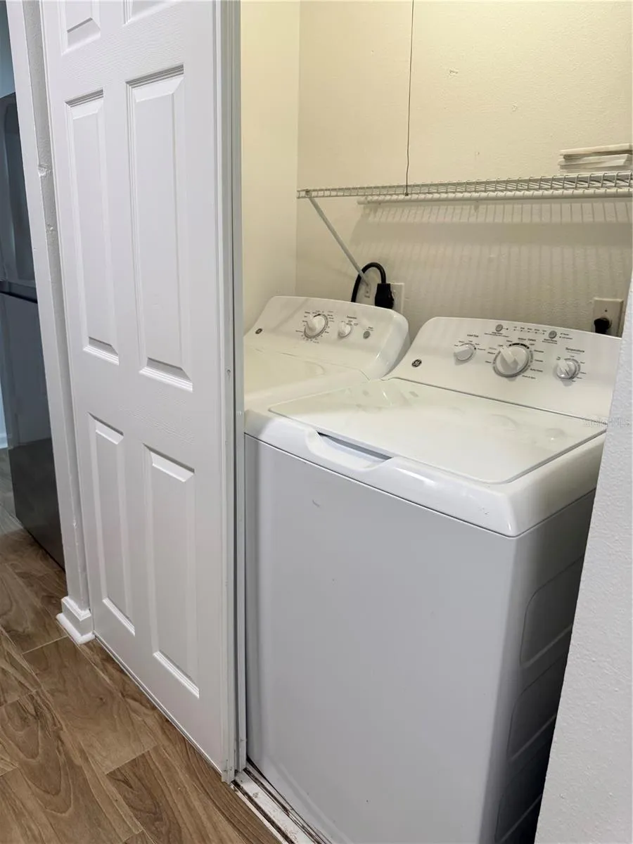 Laundry closet in kitchen