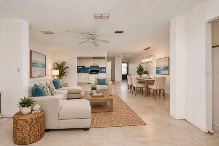 Virtually Staged (and added tile flooring for visualization)