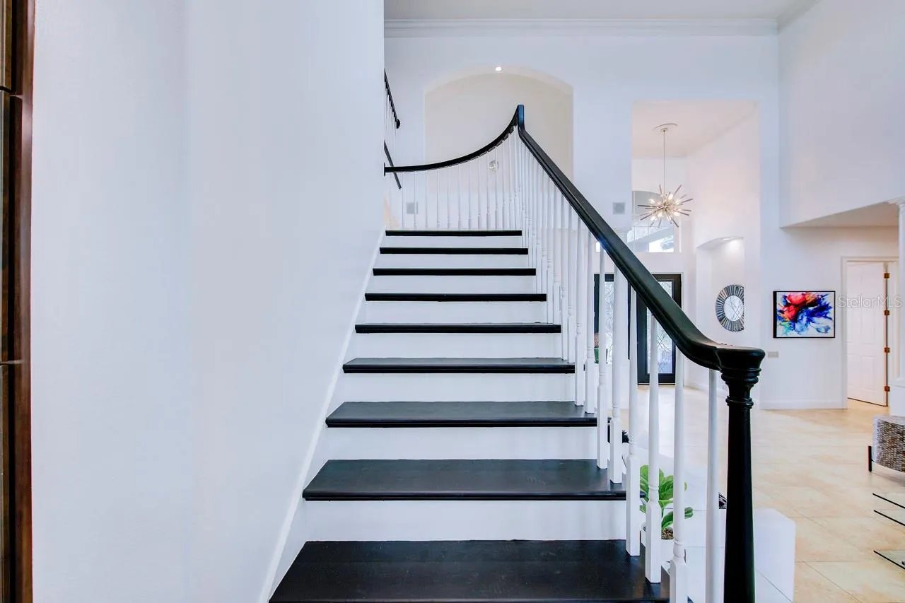 Stairs to two ensuites