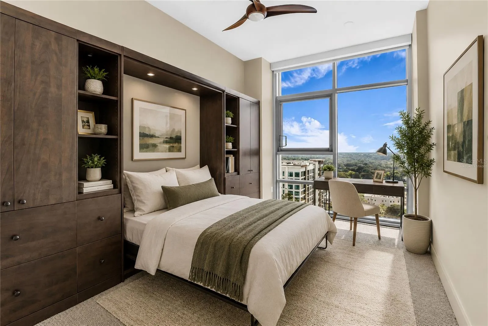 virtually staged second bedroom