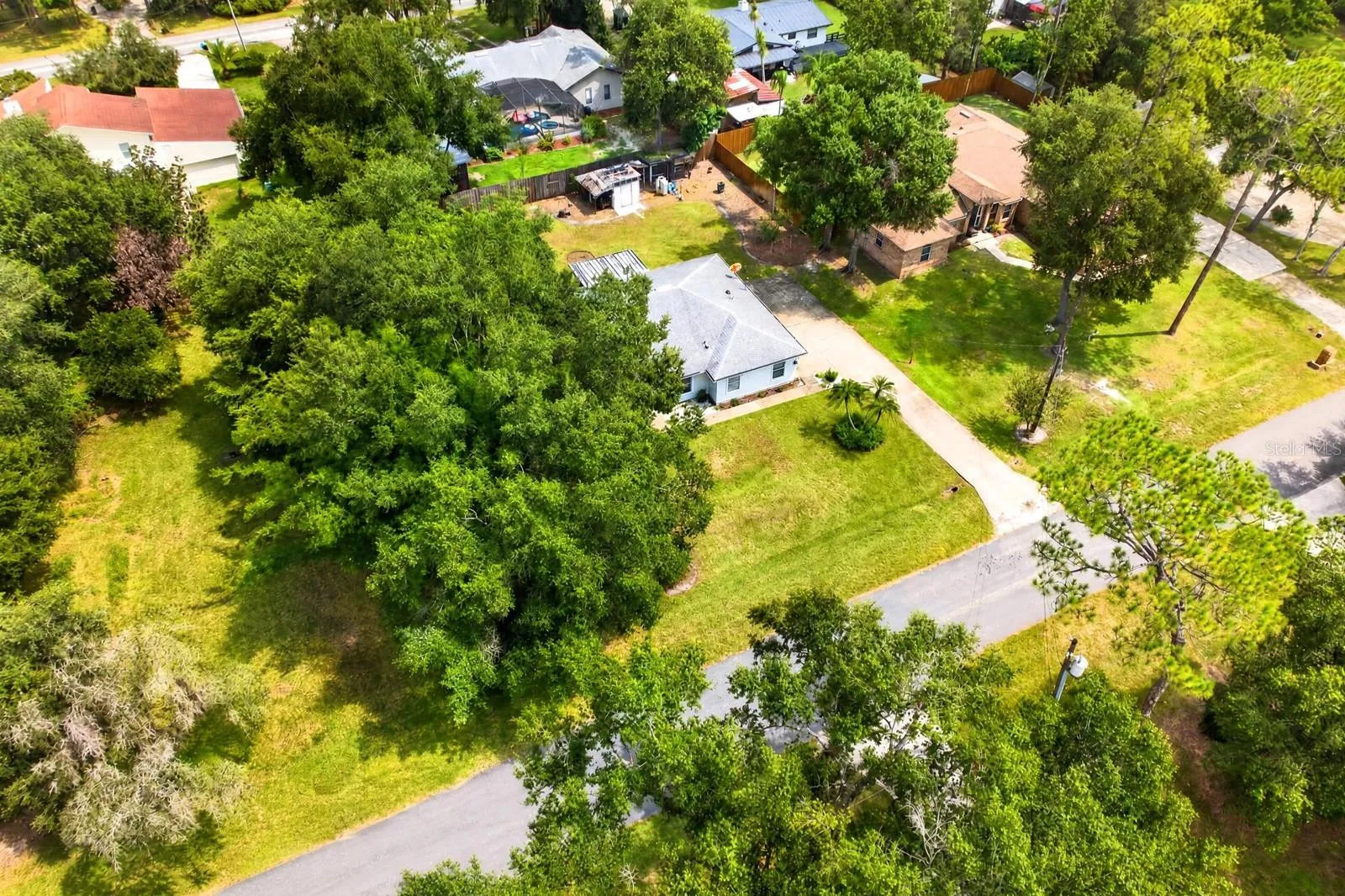 Aerial view of the home.