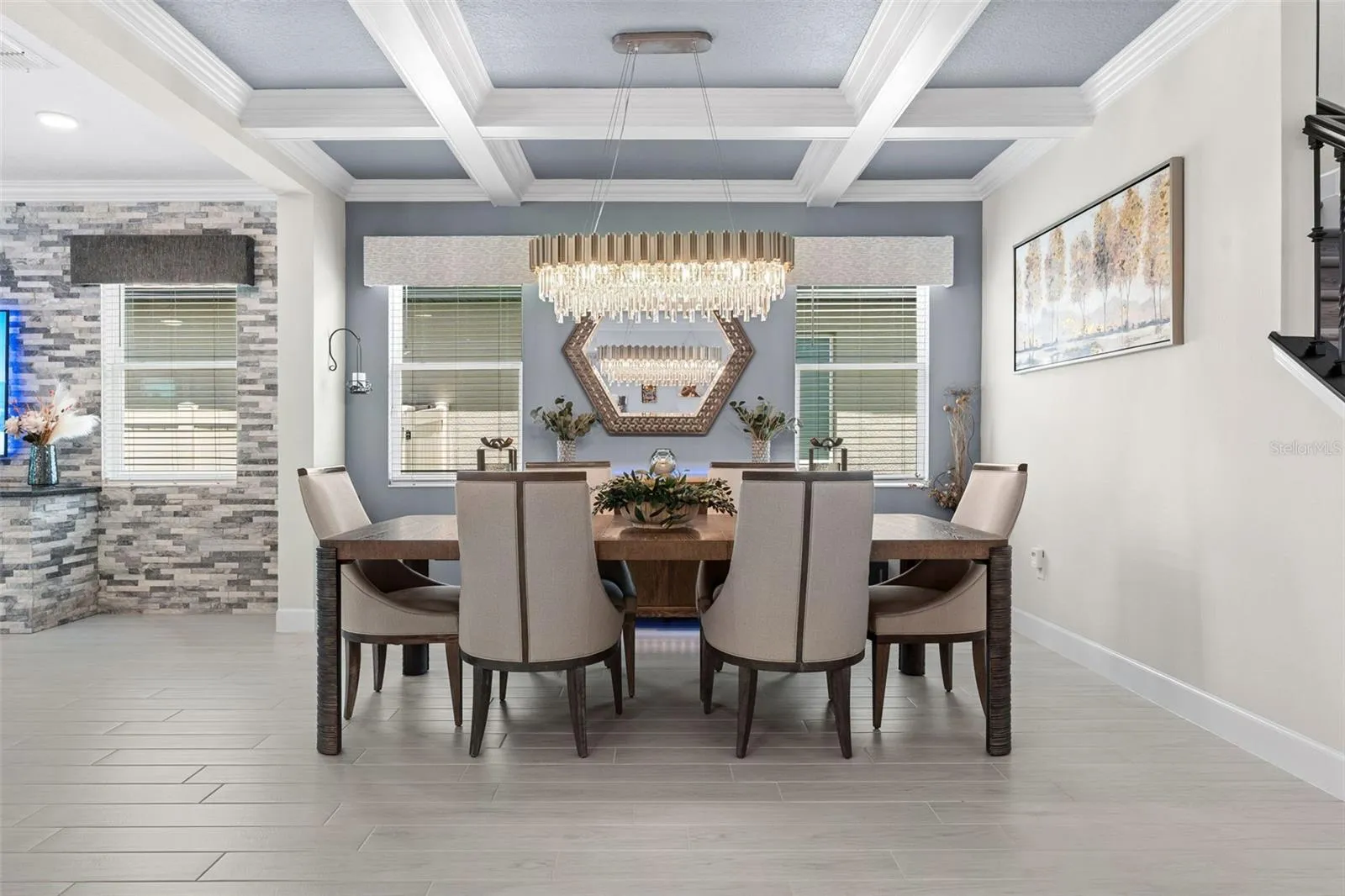 The formal dining space in an enterainer's dream.