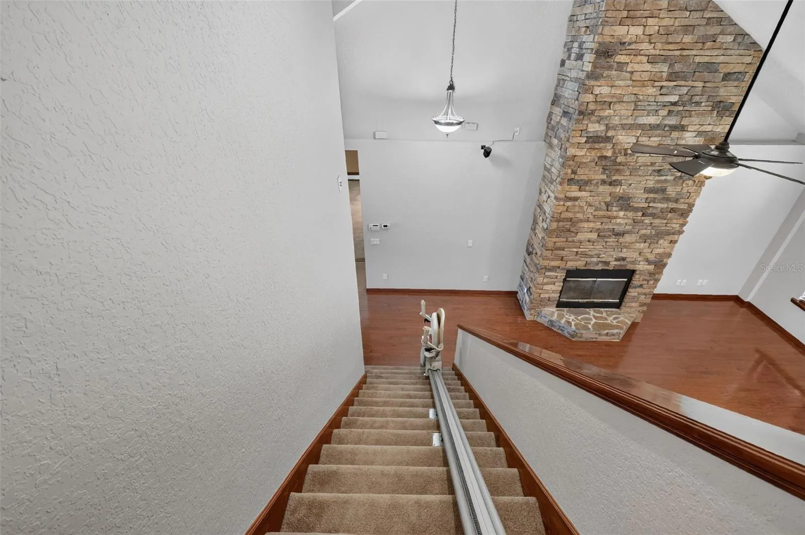 The second story overlooks the dramatic great room below, giving this home a grand, open feel throughout.