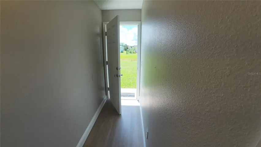 back door at end of corridor