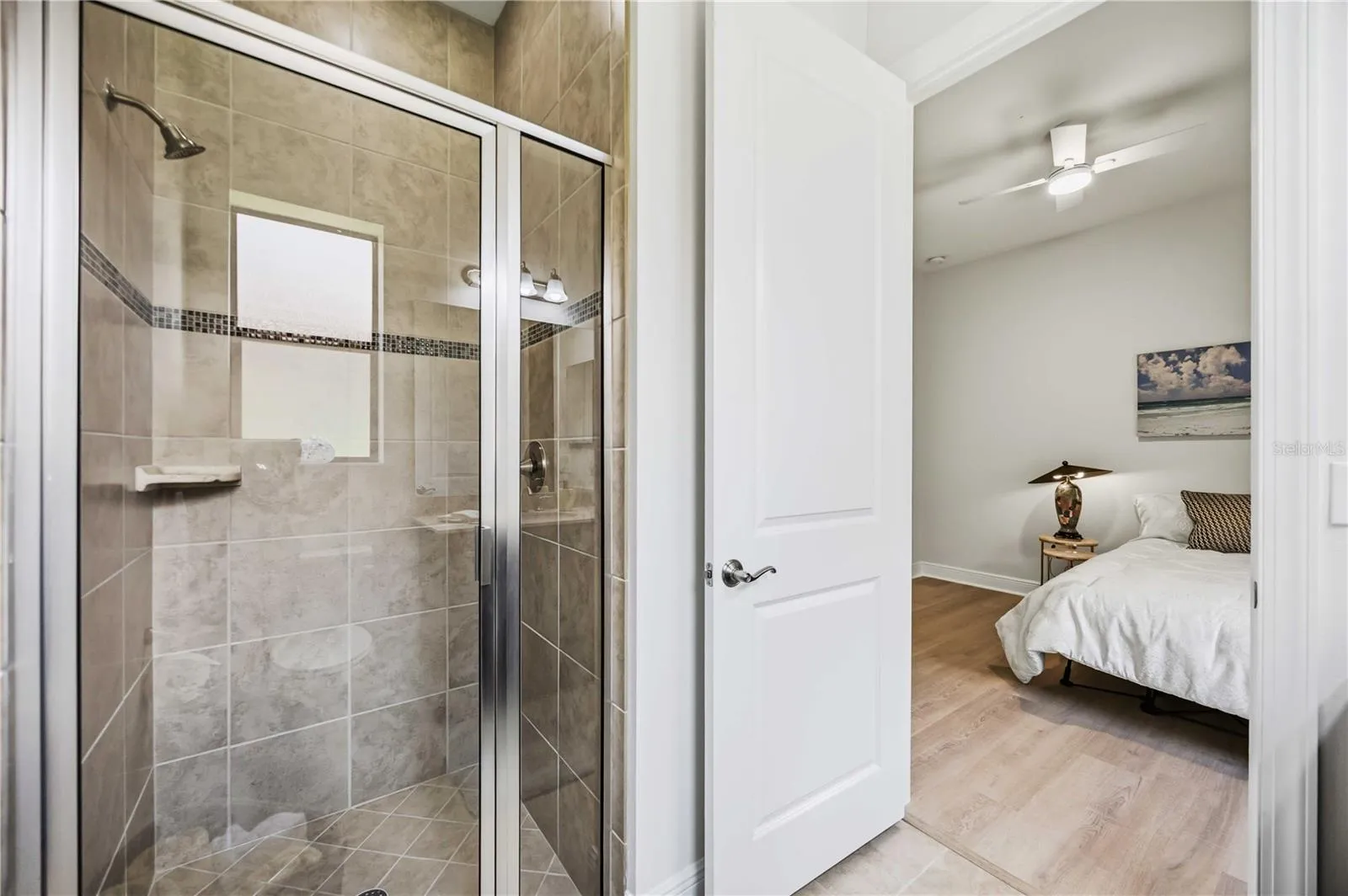 The ensuite in guest 2 has a walk in shower