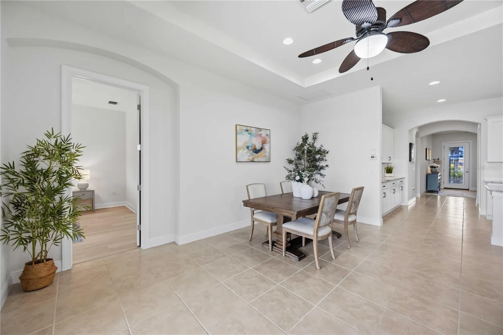 The dining area provides exceptional space for entertaining guest.