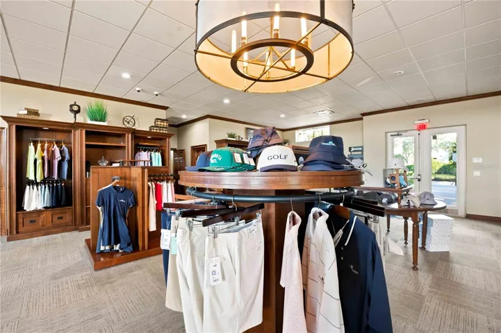 Inside the pro shop