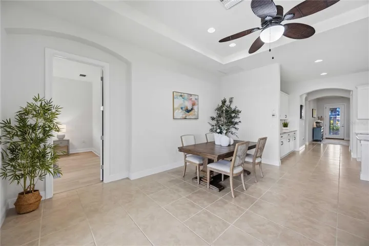 The dining area provides exceptional space for entertaining guest.