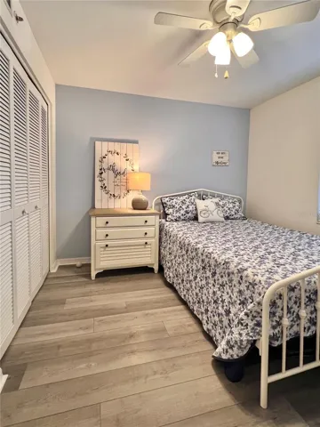 Fully furnished 2nd bedroom with ample closet space