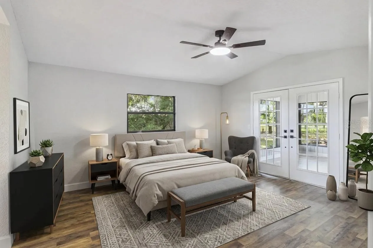 Virtually staged primary suite