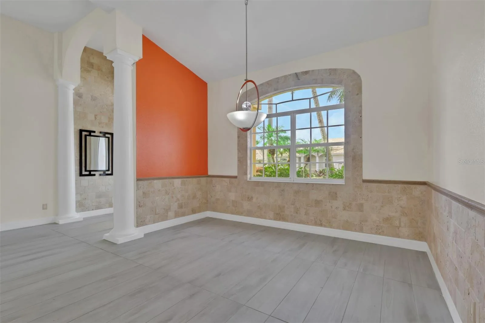 Dining Room with accent wall