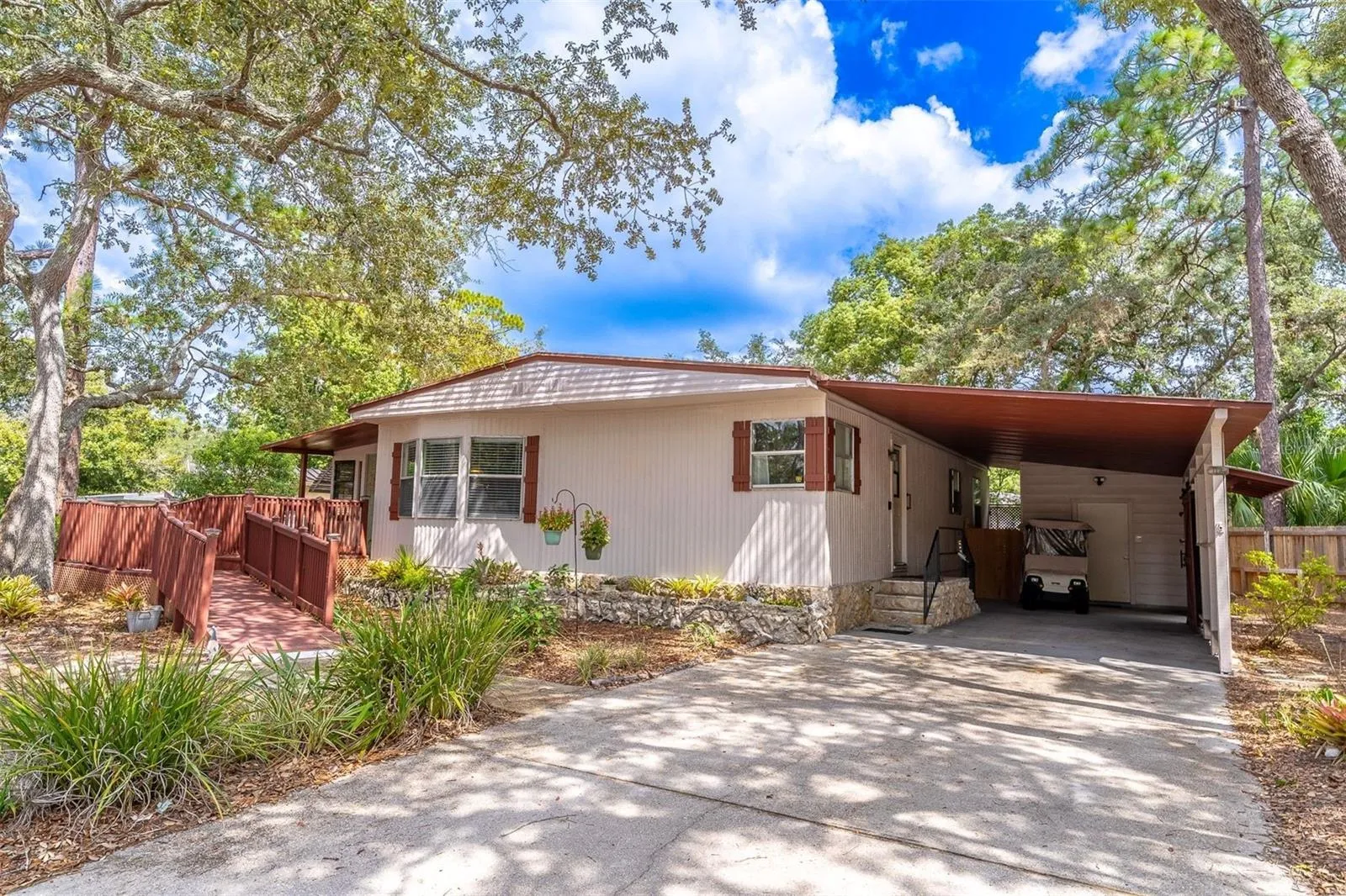 Long carport with plenty of parking