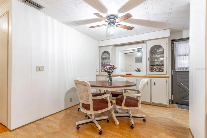 Dining room with built in storage
