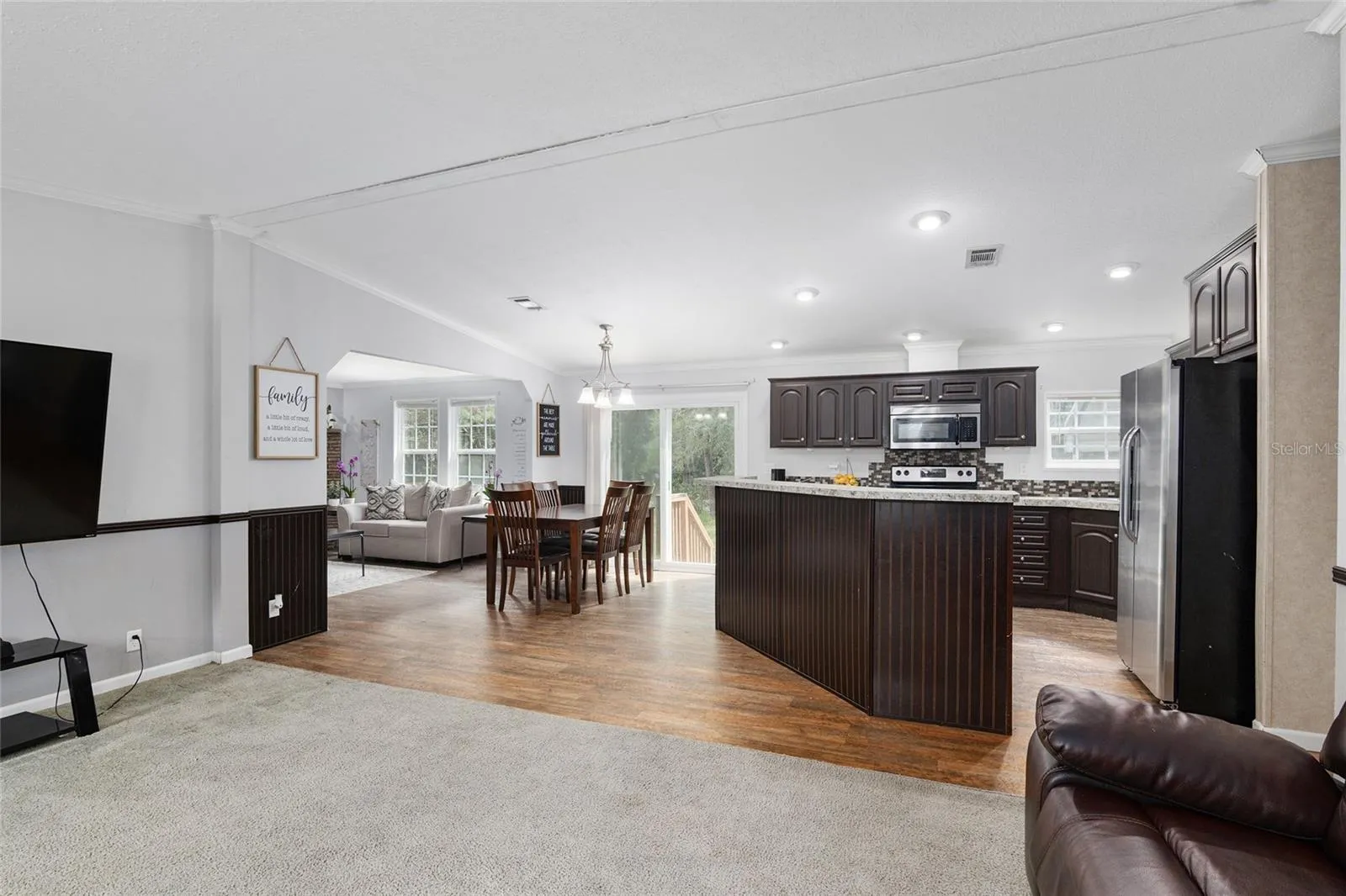 living room and kitchen