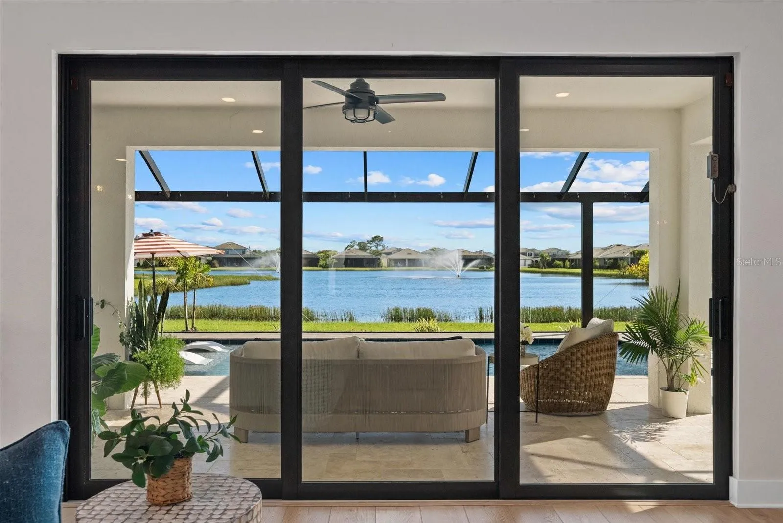 Large sliders in the Family Room for lots of natural light
