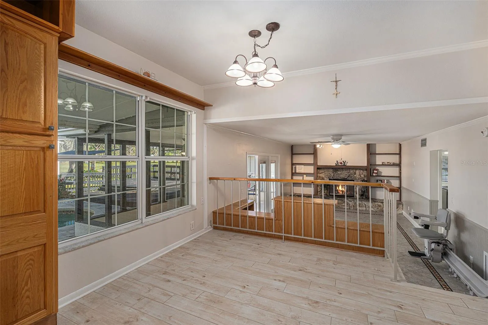 Dining space over looking family room