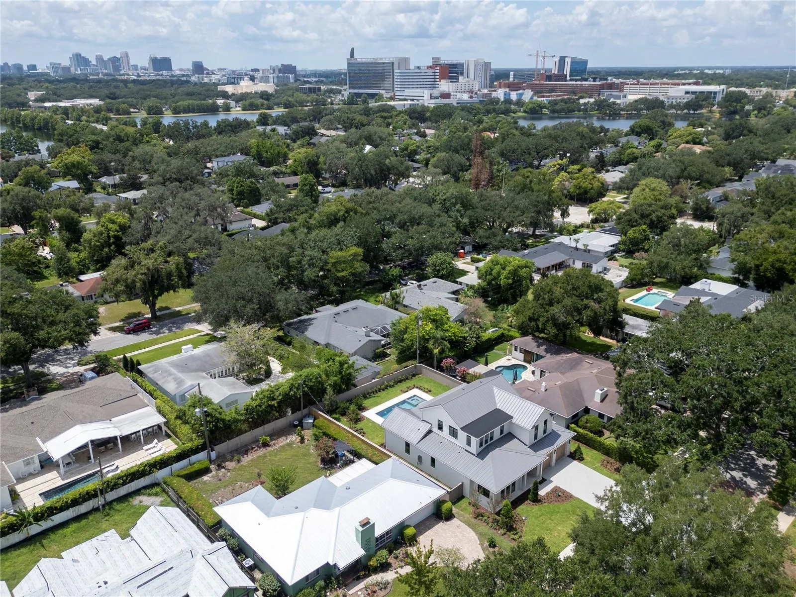 Aerial west to Downtown