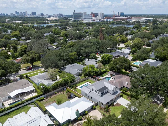 Aerial west to Downtown