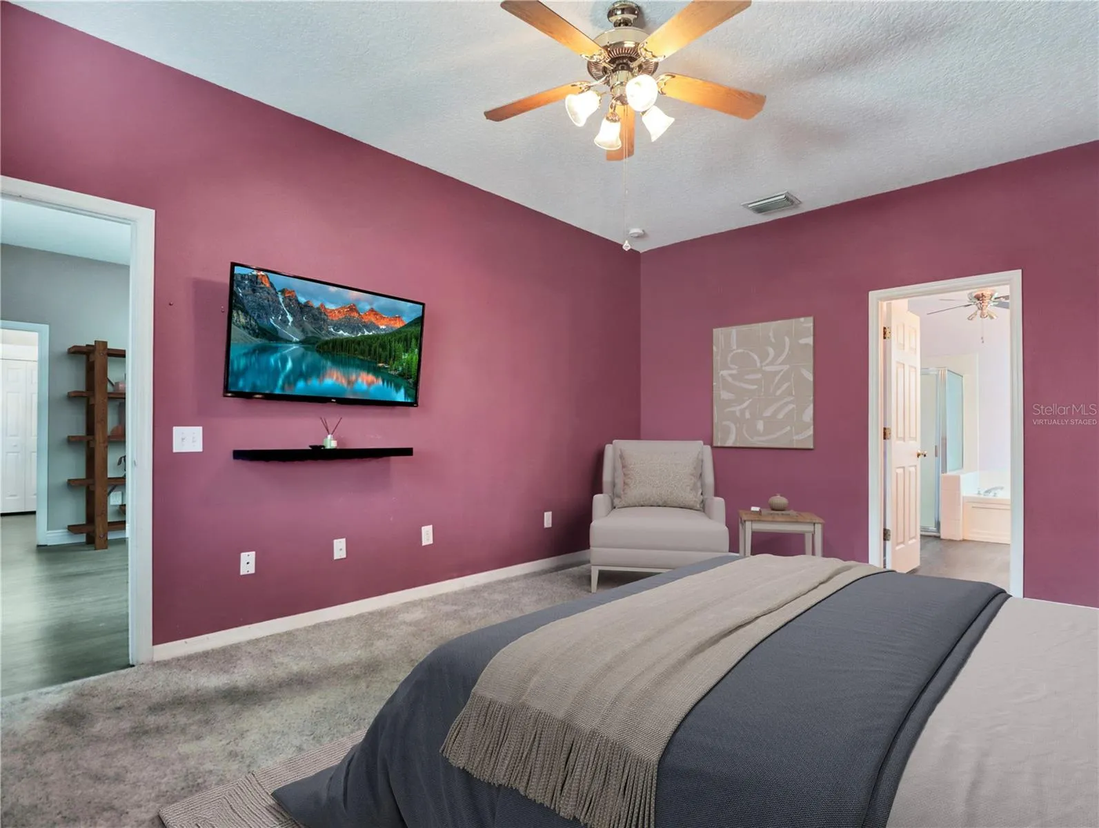 Master bedroom virtually staged