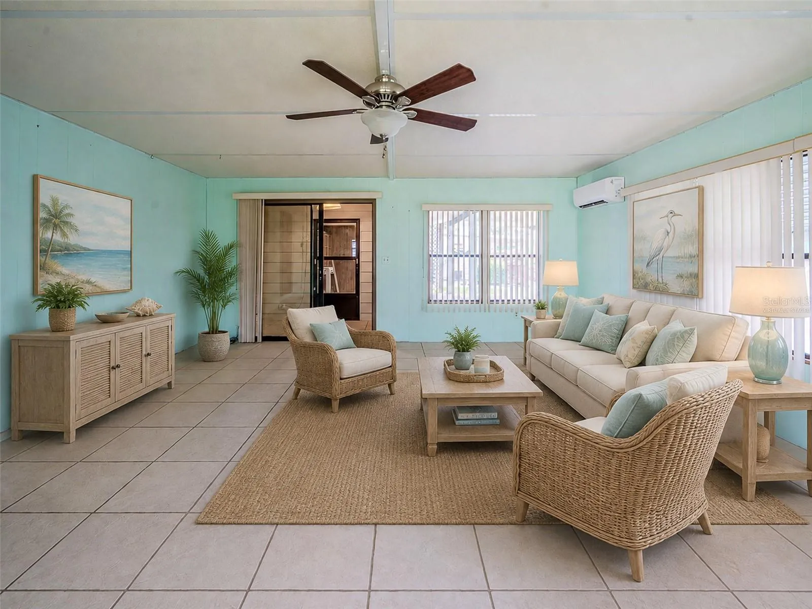 Florida room, virtually staged