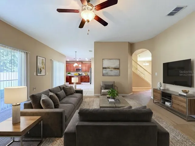 Virtually staged- Family/TV Room