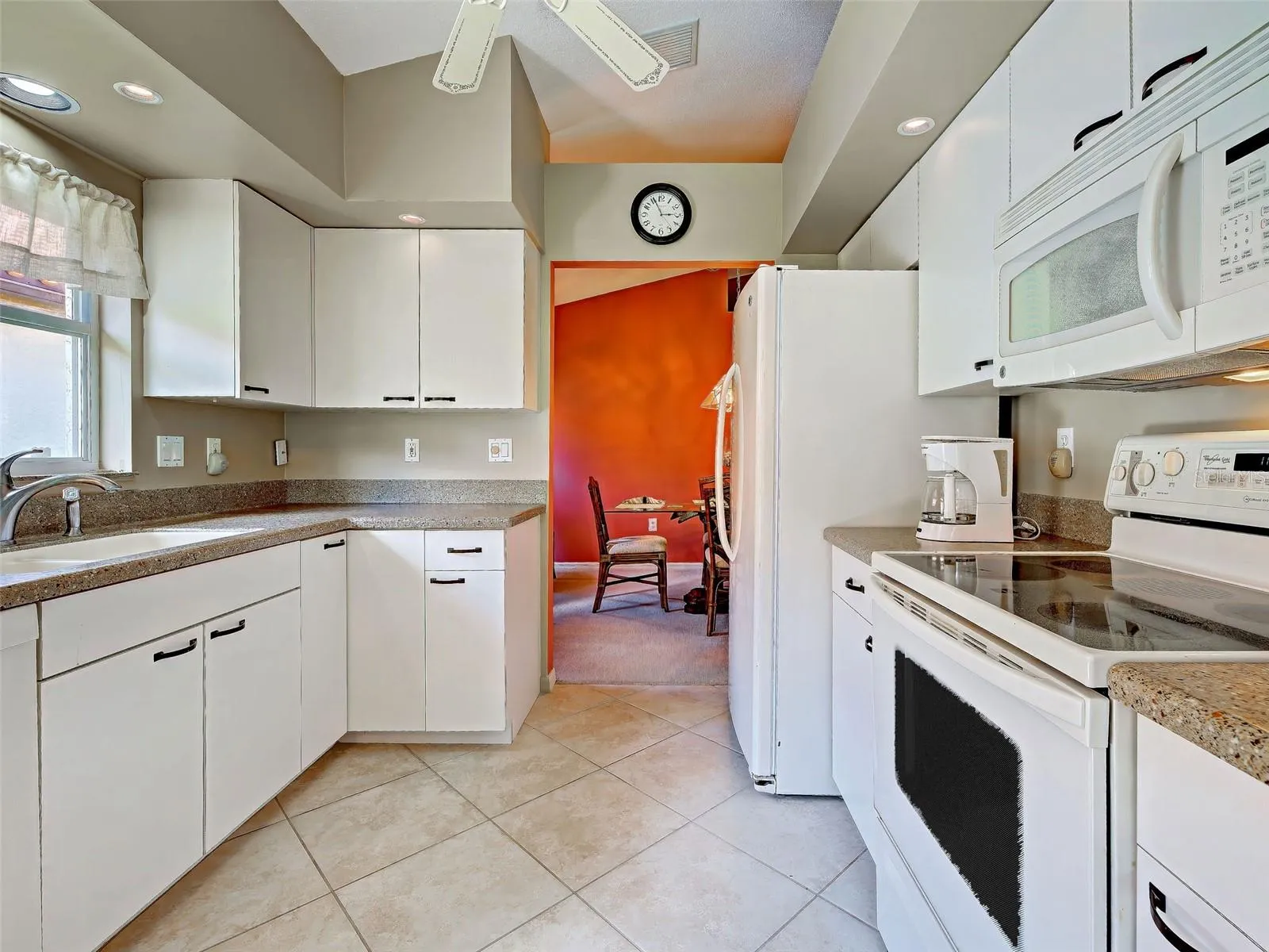 View of the kitchen from the eat-in space.